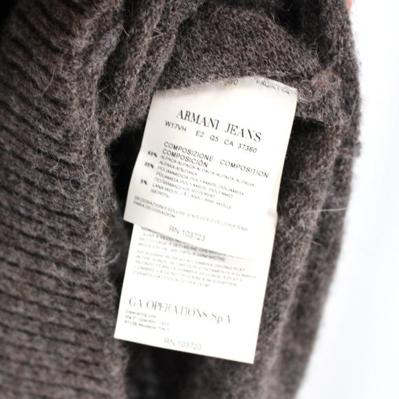 Giorgio Armani Jeans Grey Alpaca Blend Layered Cowl Neckline Sweater Dress M 42 - Picture 8 of 8